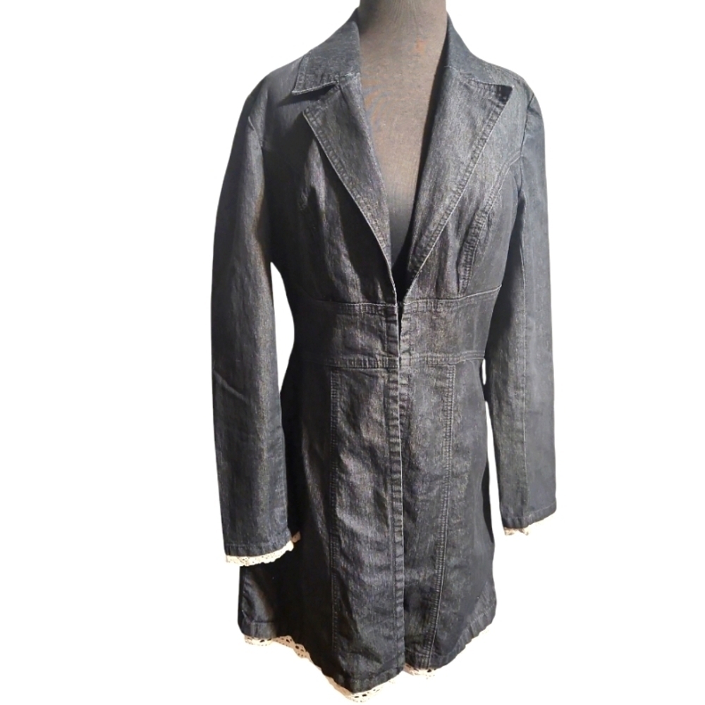 Bisou Bisou  dark denim long jacket Sz Med